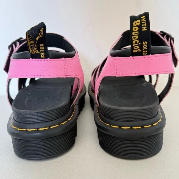 NEW DR MARTENS Pink Leather Blaire Sandals Size EU 39 US 8 - Picture 6 of 8